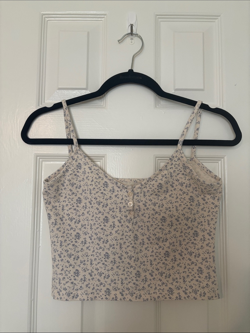 Brandy Melville Lorene Blue Floral Cropped Tank Cami